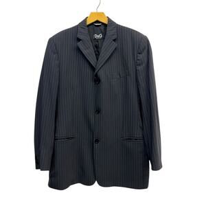 Dolce & Gabbana Men’s Pinstripe Wool Blazer Jacket Dark Gray size 40/52/Large